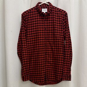 Steven Alan Red & Black Checker Button-Down Shirt - Medium